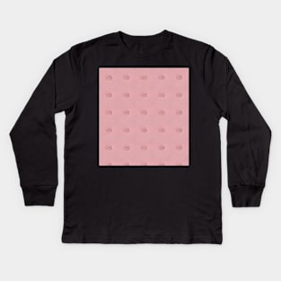 Pink Lines and Circles Pattern v2 Kids Long Sleeve T-Shirt